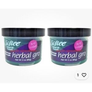 2X Softee Herbal Gro Oil Hair & Scalp Vitamins A & E Maximum Strength 3 oz Ea